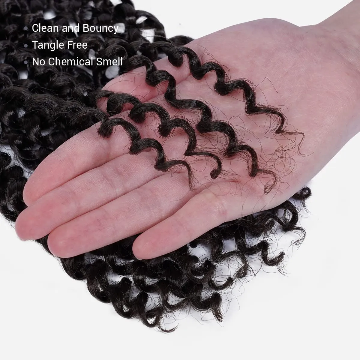 Water Wave Crochet Braids Hair, 22 Inch, 6 Packs, Synthetic Extensions for Passion Twists, Butterfly Locs, and Bohemian Styles, (1B, Off Black)