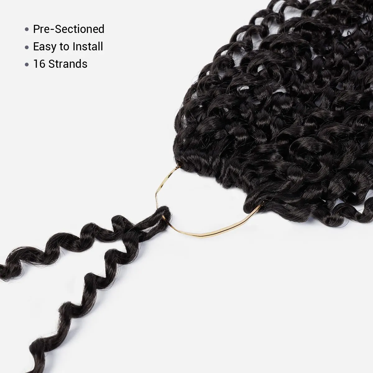 Water Wave Crochet Braids Hair, 22 Inch, 6 Packs, Synthetic Extensions for Passion Twists, Butterfly Locs, and Bohemian Styles, (1B, Off Black)