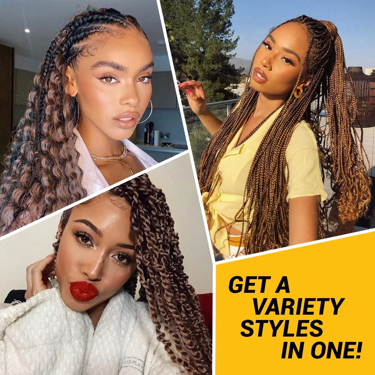Water Wave Crochet Braids Hair, 22 Inch, 6 Packs, Synthetic Extensions for Passion Twists, Butterfly Locs, and Bohemian Styles, (27, Honey Blonde)