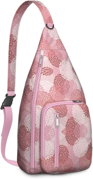 Waterproof Boho Sling Bag Backpack for Men Women Vintage Crossbody Daypack Adjustable Shoulder Chest Bag for Hiking Travel