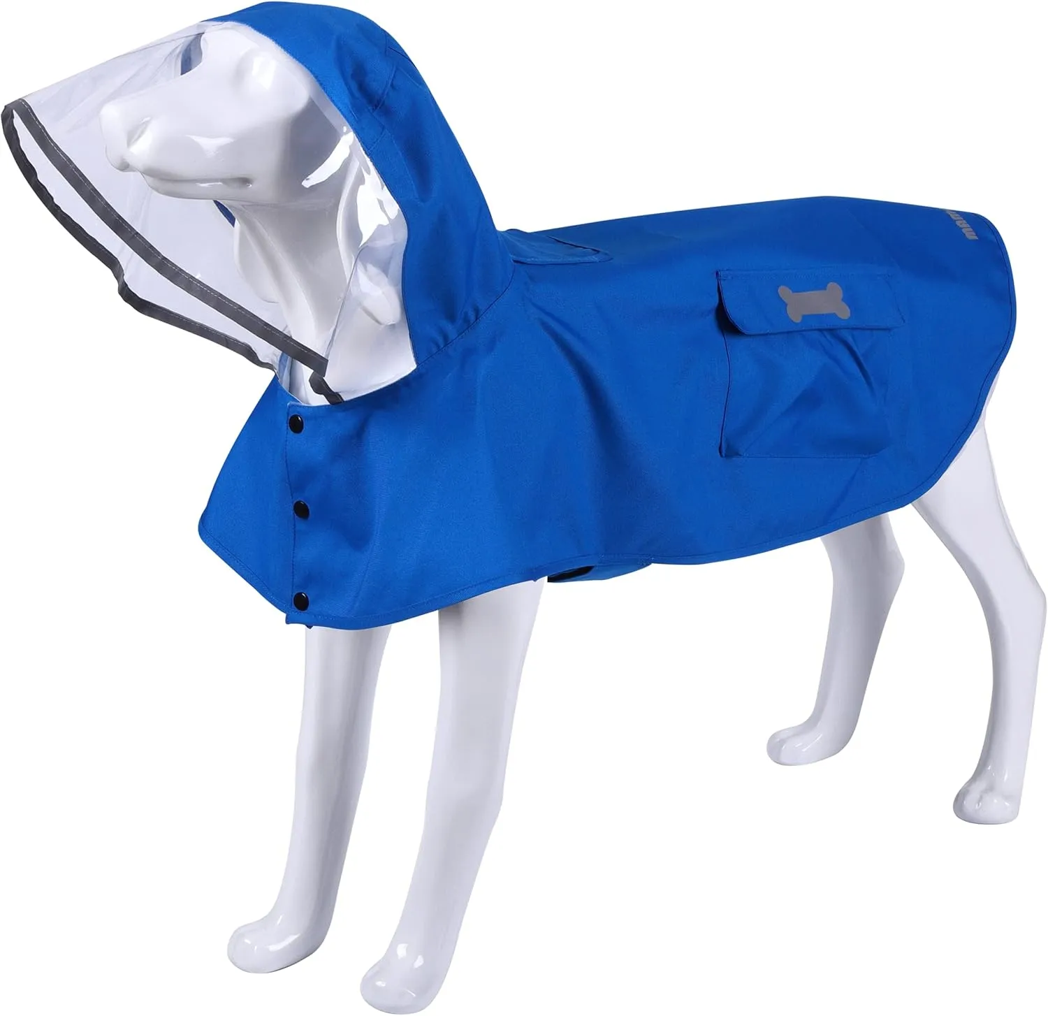 Waterproof Dog Raincoat, Adjustable Reflective Lightweight Pet Rain Clothes with Poncho Hood (Small, Blue)