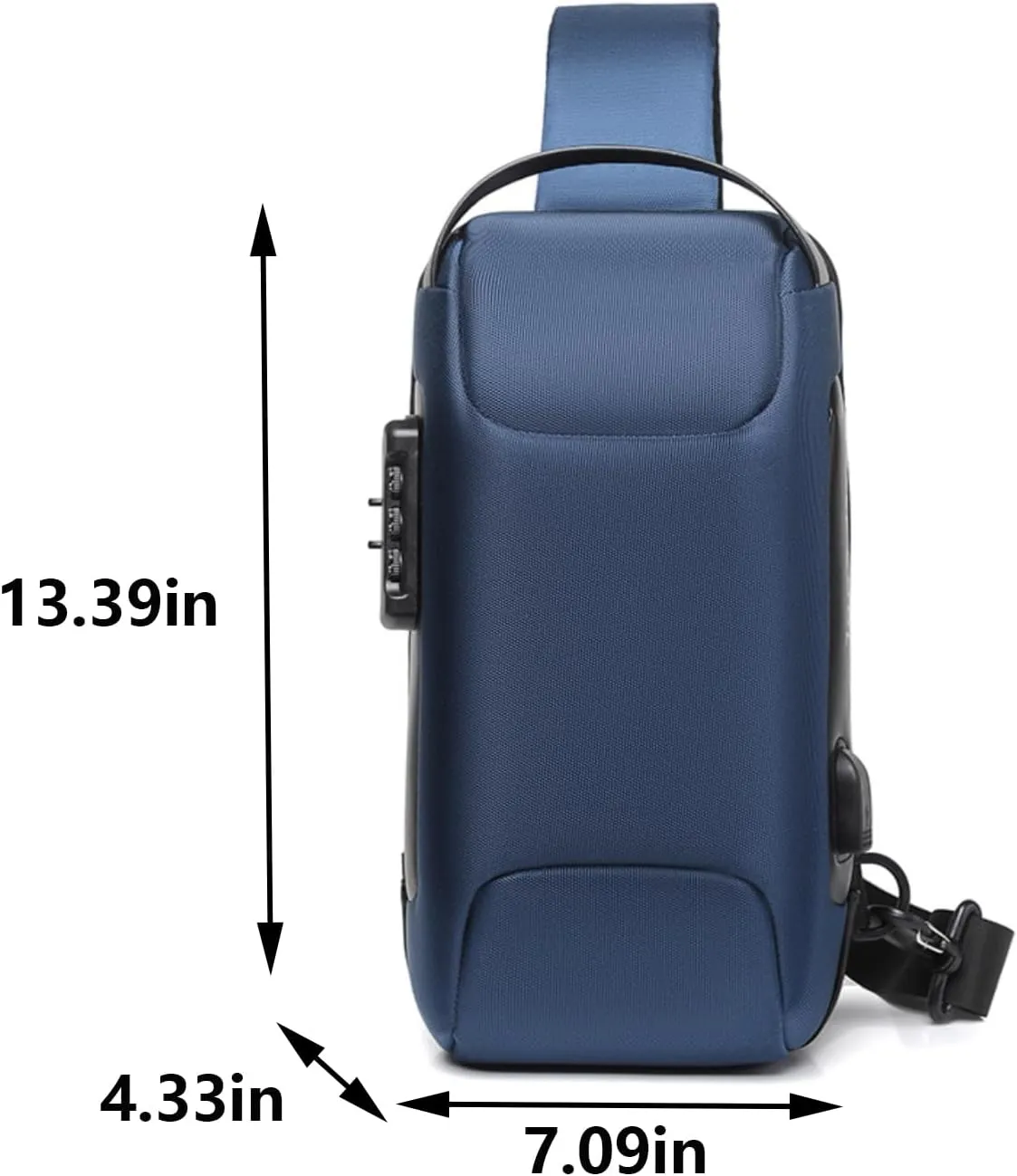 Waterproof Sling Bag for Men and Women,Chest Bag Shoulder Backpack Crossbody Backpack Hiking Daypack Motorcycle Bag(Oxford Cloth Blue)