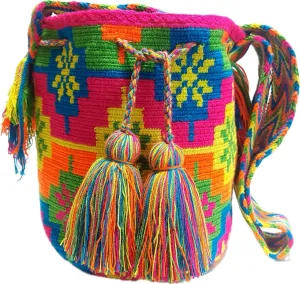 Wayuu Crochet Tote Bag, Woven Mochila, Colombian Tribal Bag, Beach Bag canvas tote bag for women