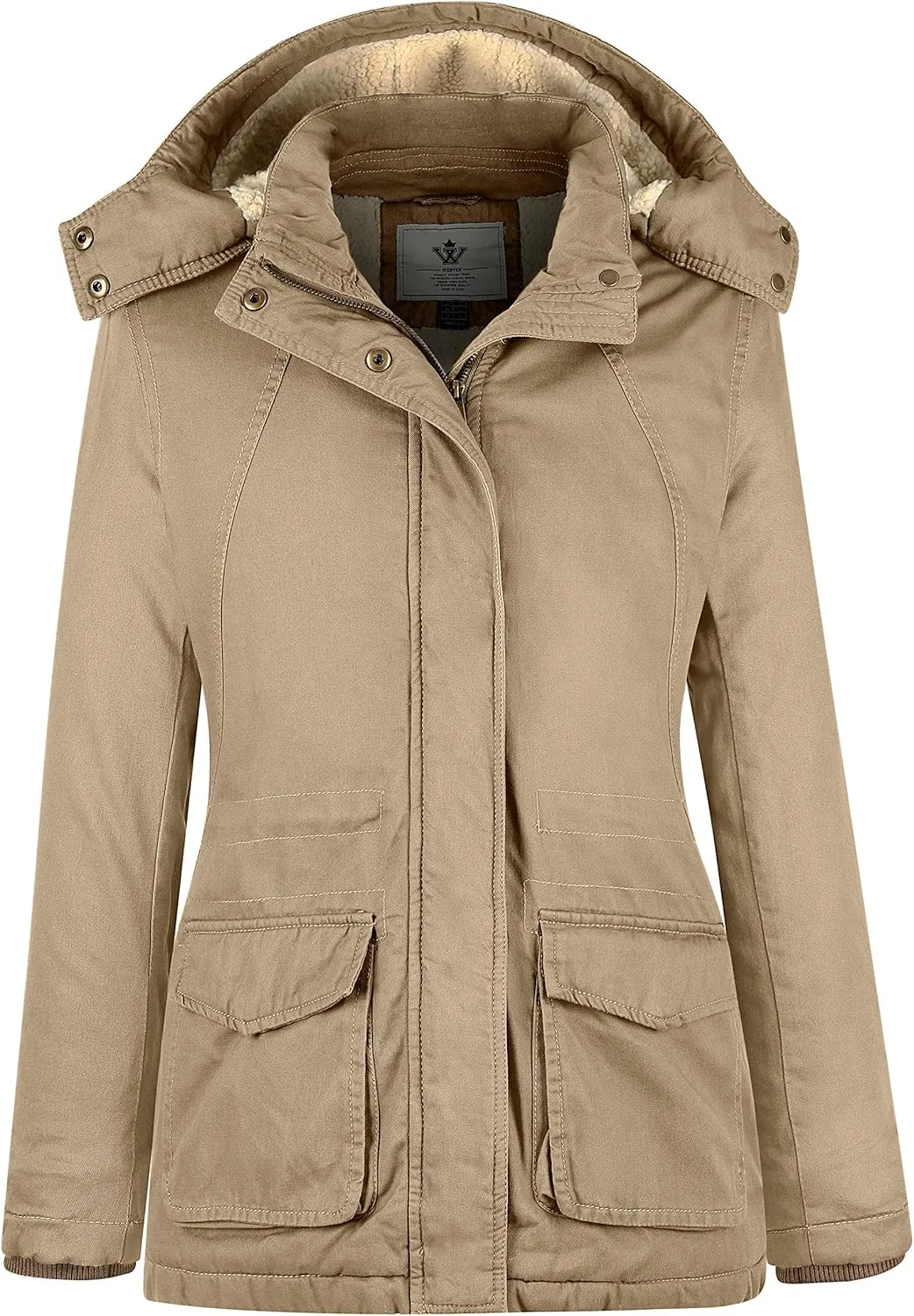 WenVen Women's Winter Warm Sherpa Lined Jacket Heavy Parka Coat with Hood