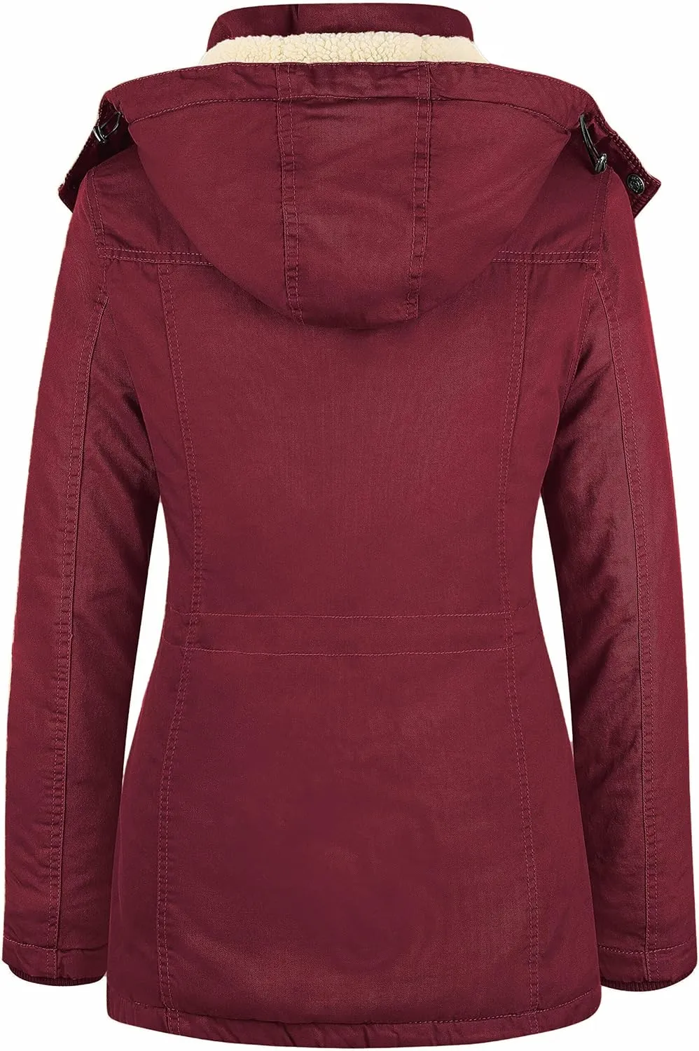 WenVen Women's Winter Warm Sherpa Lined Jacket Heavy Parka Coat with Hood