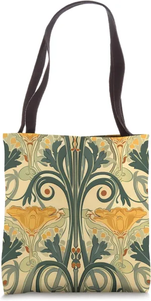 Western Art Nouveau Pattern Tote Bag