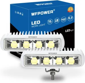 WFPOWER LED Spreader Lights for Boat, 6.3inch 2 Pack 72W Waterproof T-Top Boat Spreader Light Deck Dock Marine Spreader Flood Lights, COB Spotlight 12V White Marine LED Light for Boat Pontoon Fishing
