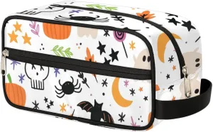 White Halloween Makeup Bag Travel Toiletry Bag for Women, Kids Toiletry Bag Cosmetic Waterproof Small Easy-carry