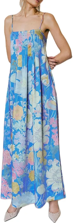 Women Floral Maxi Dress Sexy Sleeveless Backless A-Line Long Flowy Dress Back Cut Out Spaghetti Strap Summer Sundress