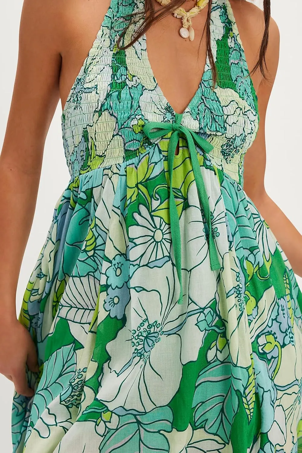 Women Floral Maxi Dress Sexy Sleeveless Backless A-Line Long Flowy Dress Back Cut Out Spaghetti Strap Summer Sundress