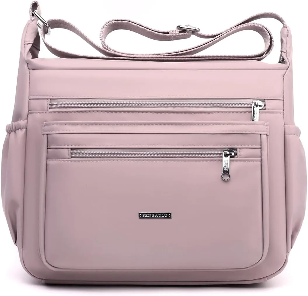 Women Shoulder Handbag Crossbody Bag Nylon Waterproof Roomy Multiple Pockets Bag Tote Top Handle Satchel