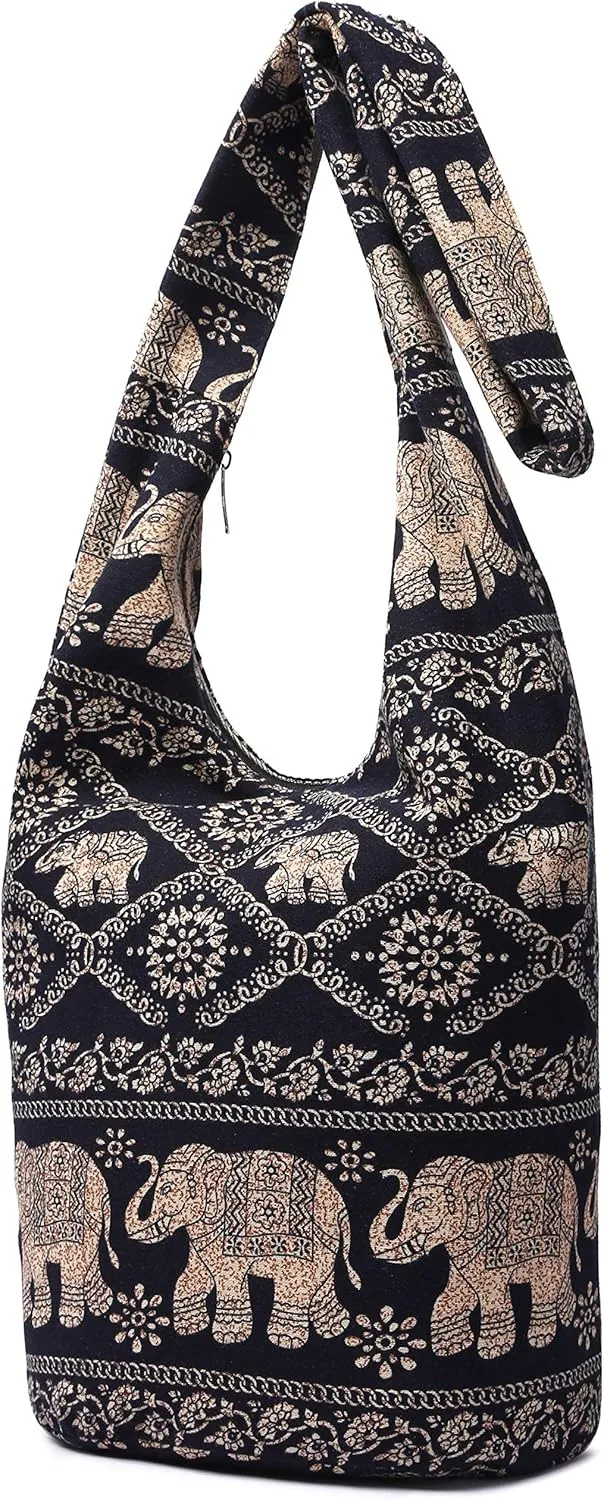 Women Shoulder Handbags Fashion canvas Hippie Crossbody Bags Bohemian Animal Prints Hobo Bags