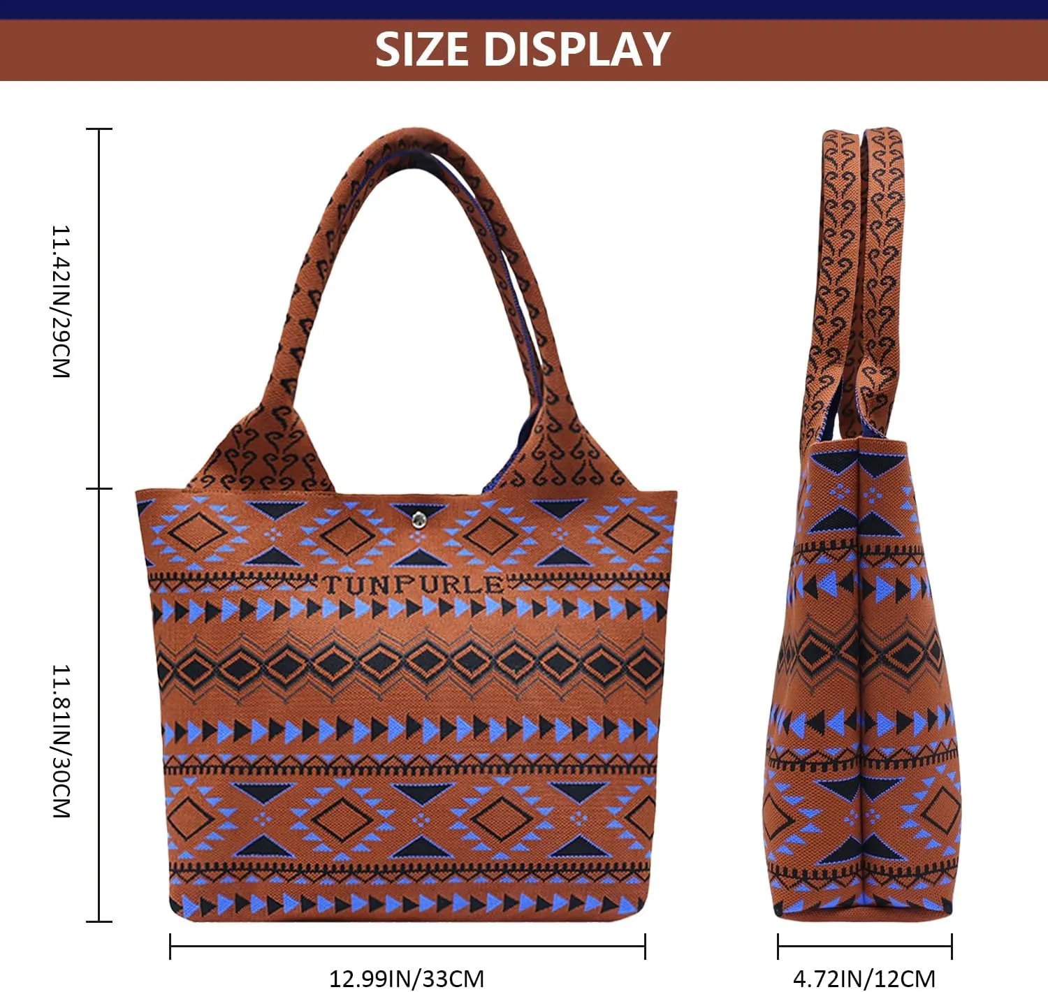Women Tote Bag Lightweight Top Handle Bag Washable Shoulder Tote Handbag With Snap