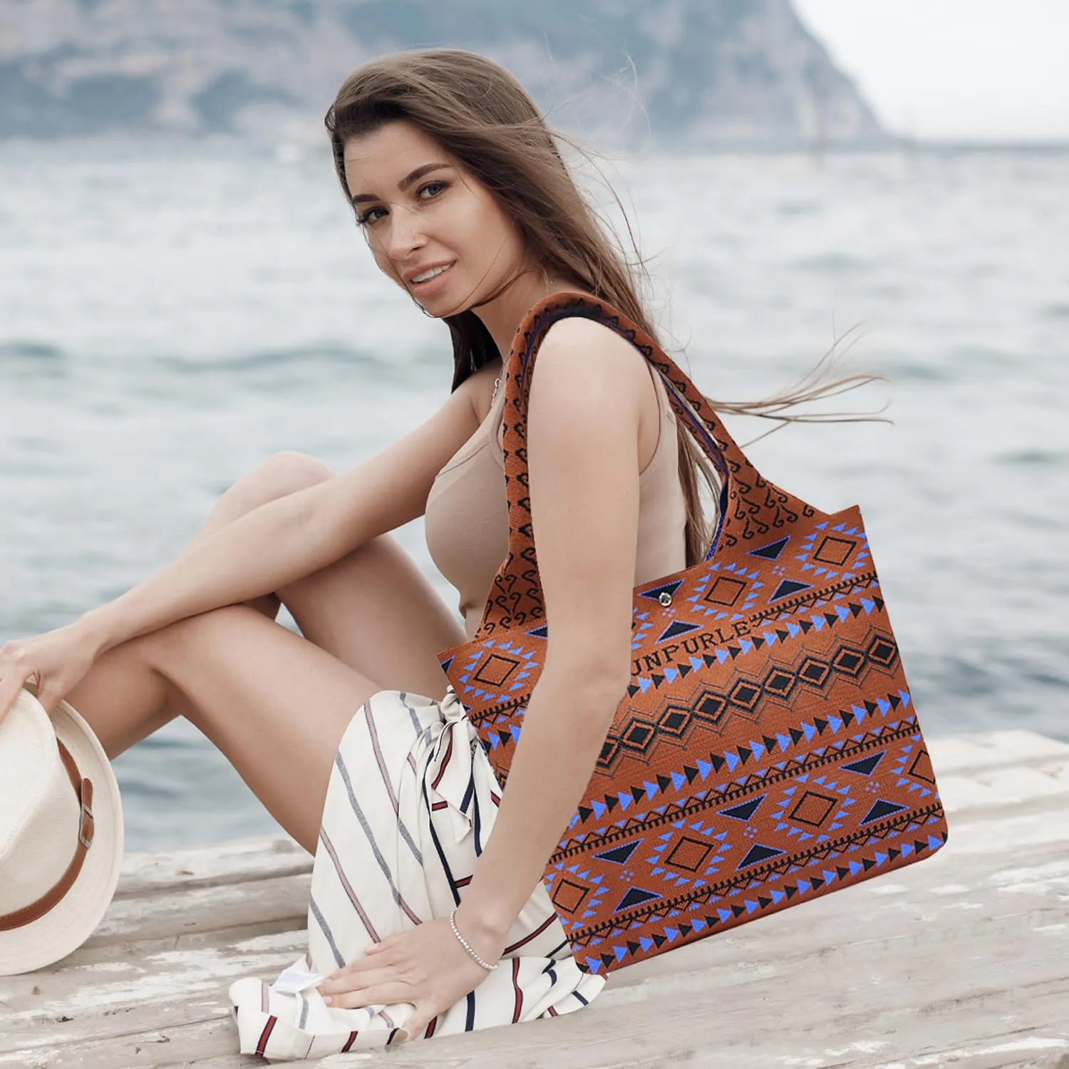 Women Tote Bag Lightweight Top Handle Bag Washable Shoulder Tote Handbag With Snap