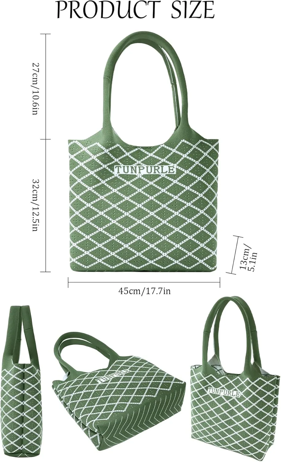 Women Tote Bag Lightweight Top Handle Bag Washable Shoulder Tote Handbag With Snap