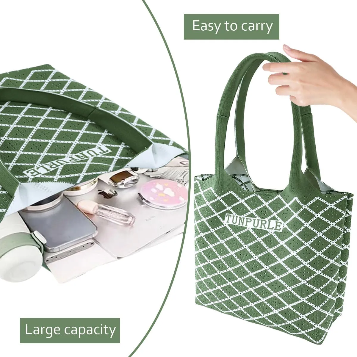 Women Tote Bag Lightweight Top Handle Bag Washable Shoulder Tote Handbag With Snap