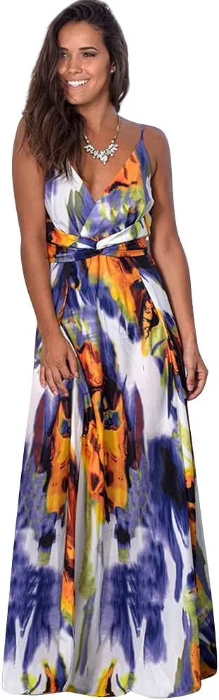 Women Transformer Convertible Multi Way Wrap V-Neck Wedding Bridesmaid Dress Halter Ombre Floral Long Evening Prom Maxi Dress