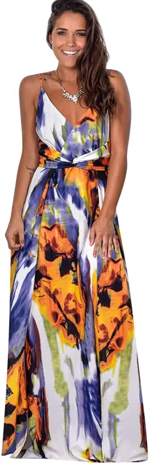 Women Transformer Convertible Multi Way Wrap V-Neck Wedding Bridesmaid Dress Halter Ombre Floral Long Evening Prom Maxi Dress