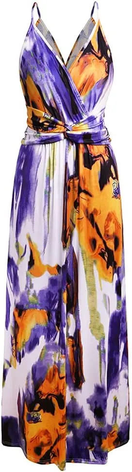 Women Transformer Convertible Multi Way Wrap V-Neck Wedding Bridesmaid Dress Halter Ombre Floral Long Evening Prom Maxi Dress