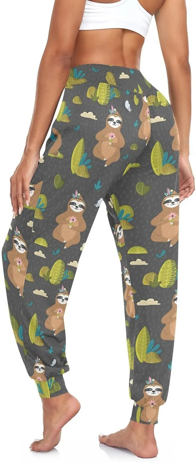 Women Yoga Pants High Waisted Stretch Loose Boho Trousers Sports Dance Harem Pants