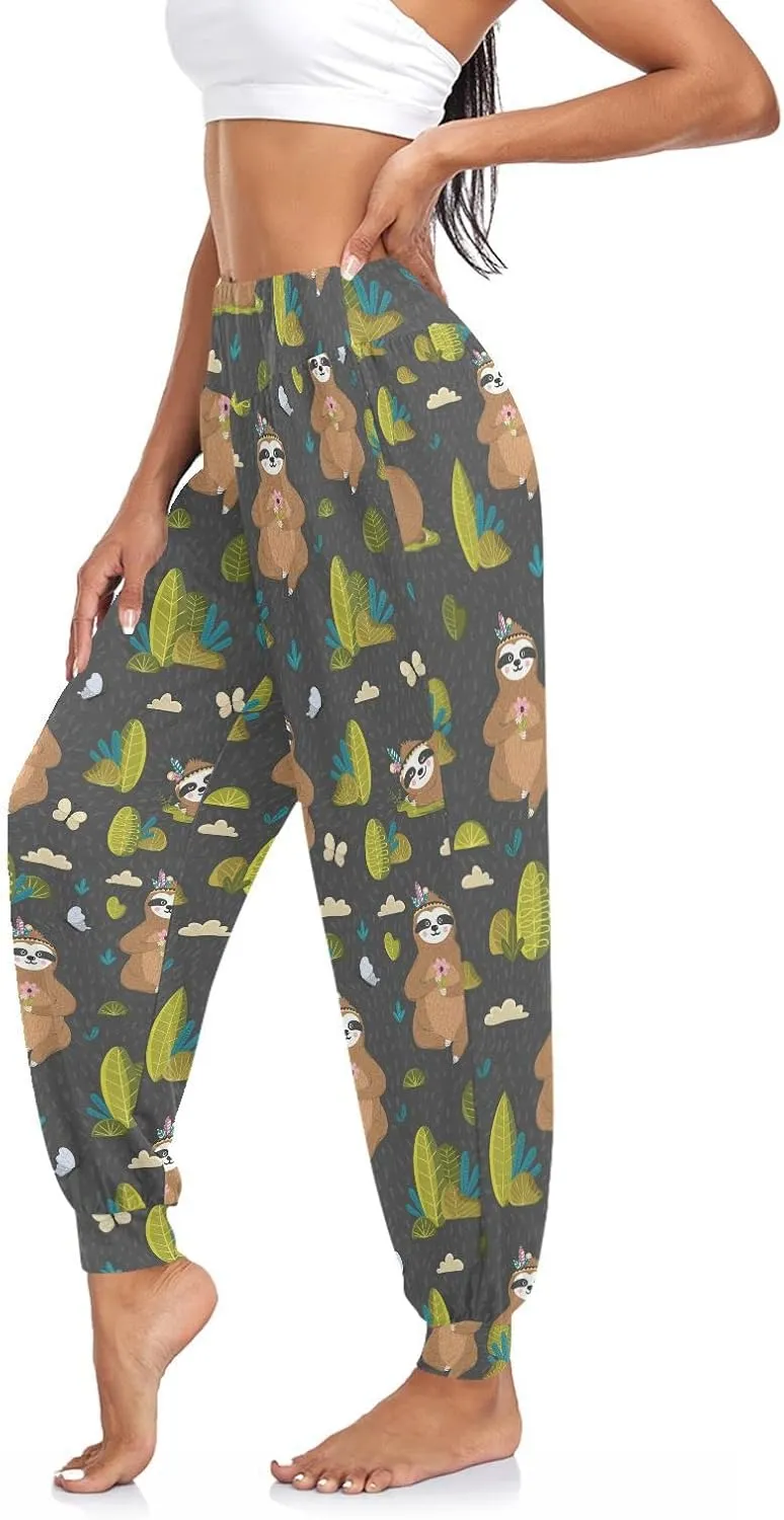 Women Yoga Pants High Waisted Stretch Loose Boho Trousers Sports Dance Harem Pants