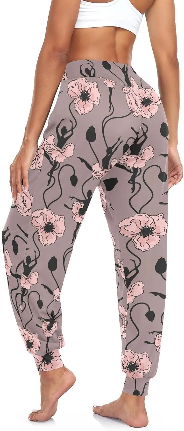 Women Yoga Pants High Waisted Stretch Loose Boho Trousers Sports Dance Harem Pants