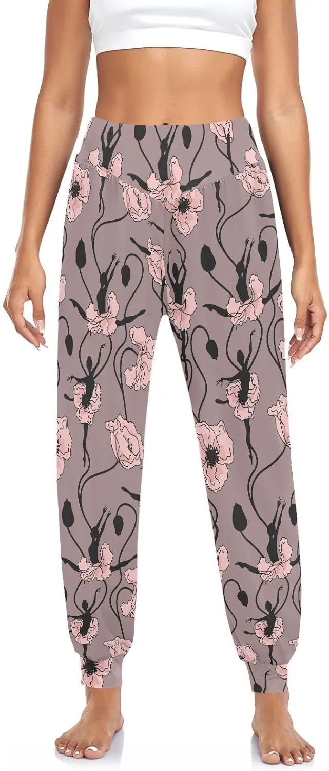 Women Yoga Pants High Waisted Stretch Loose Boho Trousers Sports Dance Harem Pants