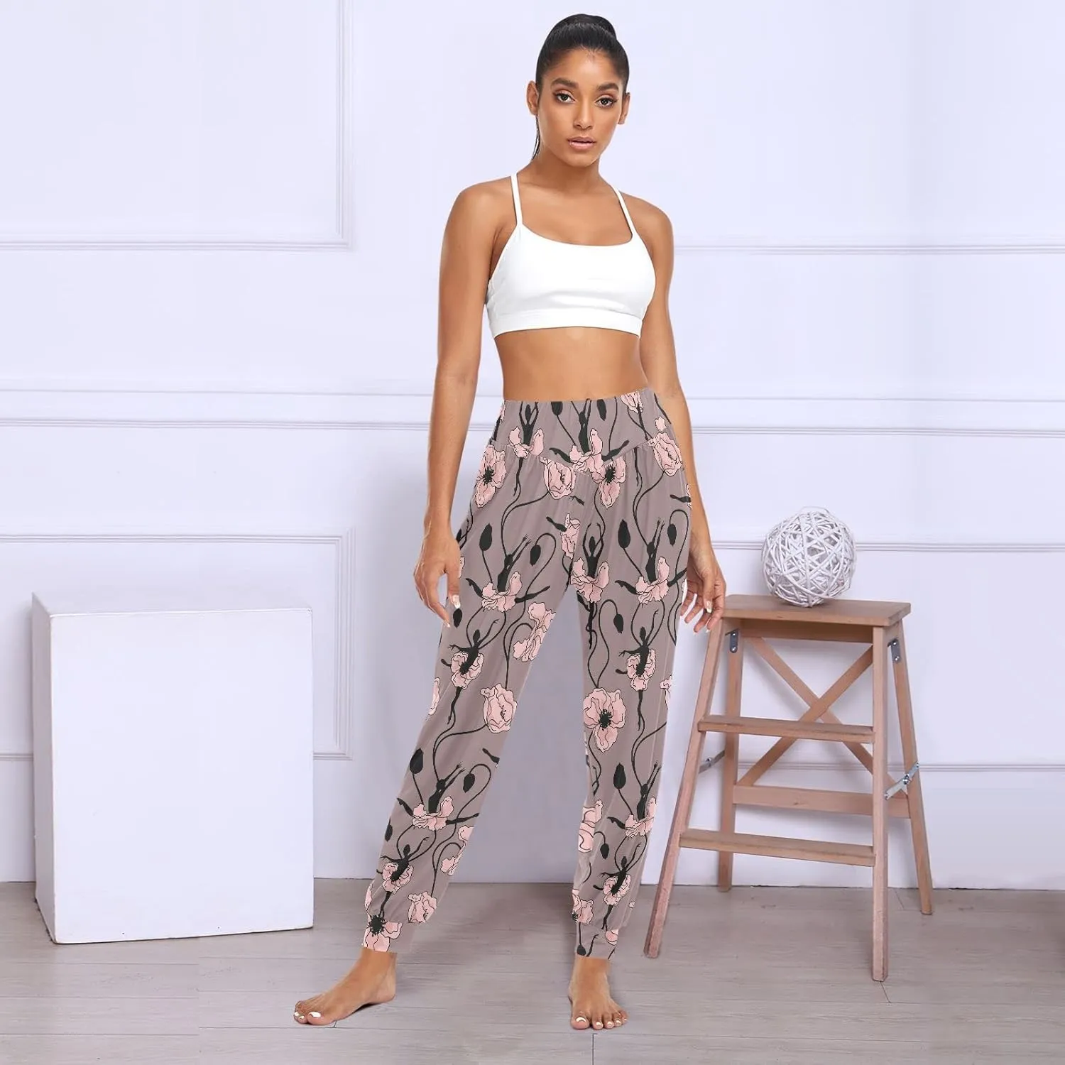 Women Yoga Pants High Waisted Stretch Loose Boho Trousers Sports Dance Harem Pants