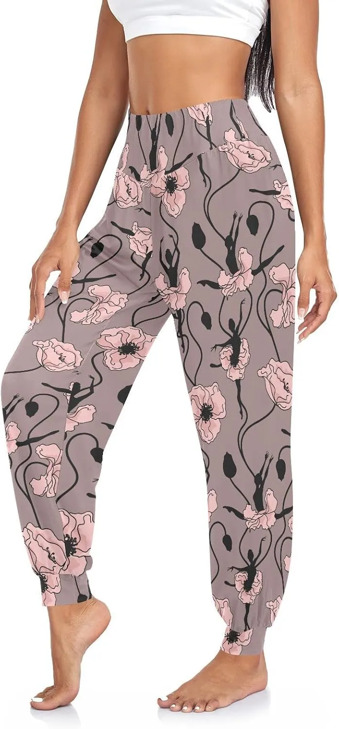 Women Yoga Pants High Waisted Stretch Loose Boho Trousers Sports Dance Harem Pants