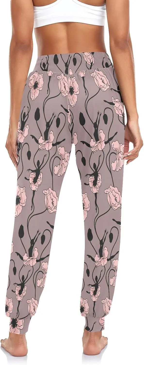 Women Yoga Pants High Waisted Stretch Loose Boho Trousers Sports Dance Harem Pants