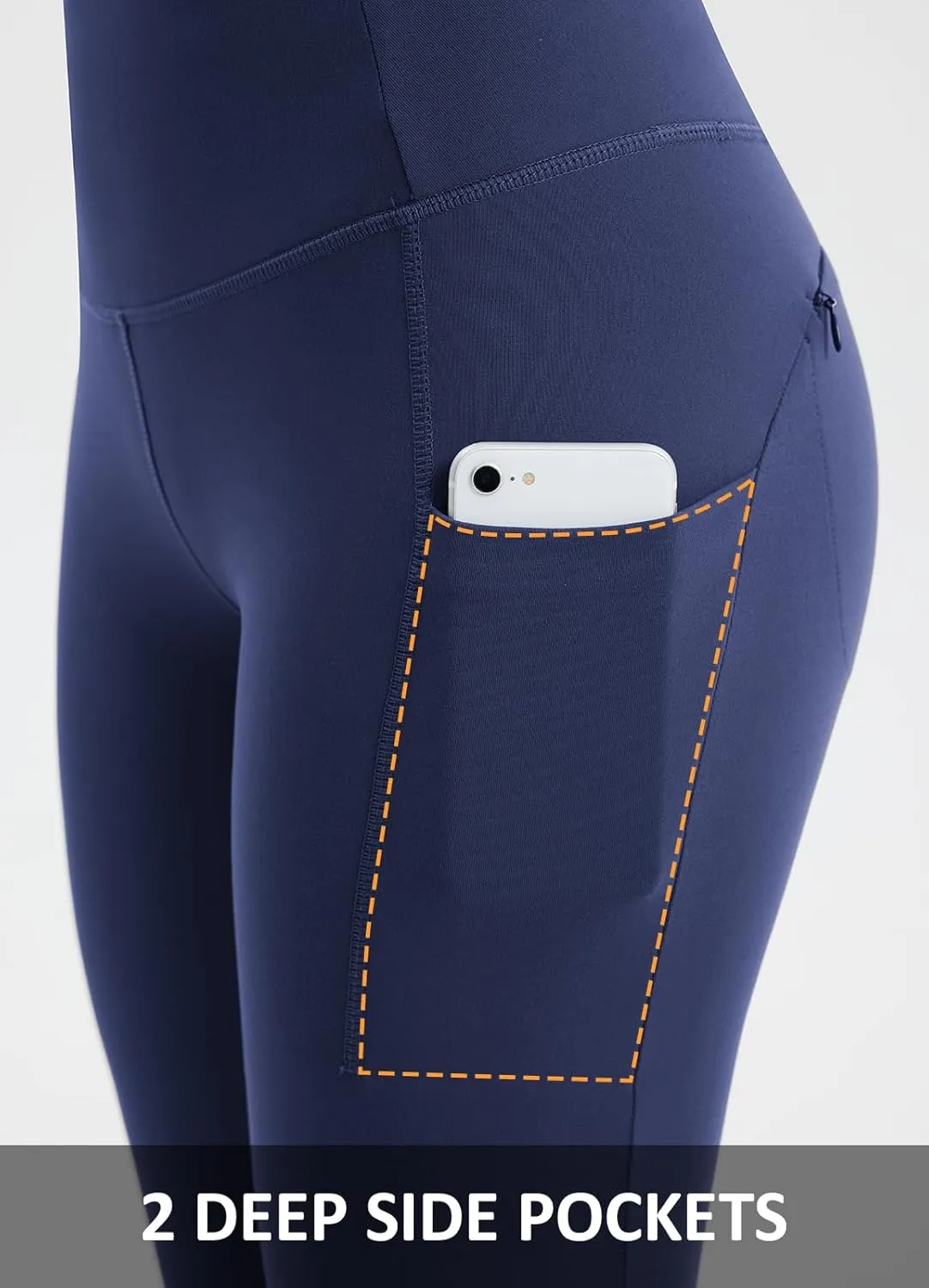 Women's 27” Fleece Lined Snow Leggings Thermal Lining Water Resistant Pants Warm Pocket Winter Tights