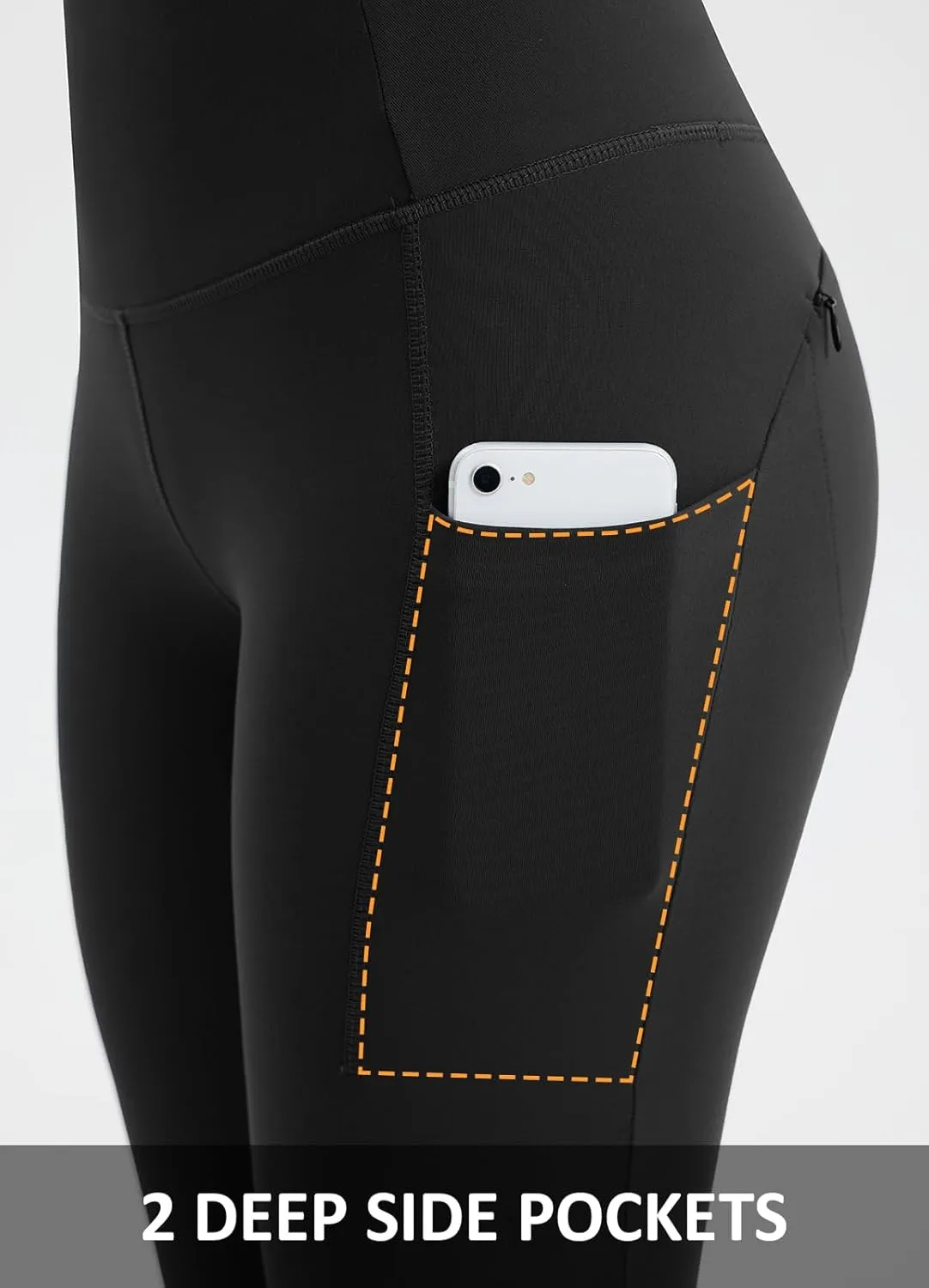 Women's 27” Fleece Lined Snow Leggings Thermal Lining Water Resistant Pants Warm Pocket Winter Tights