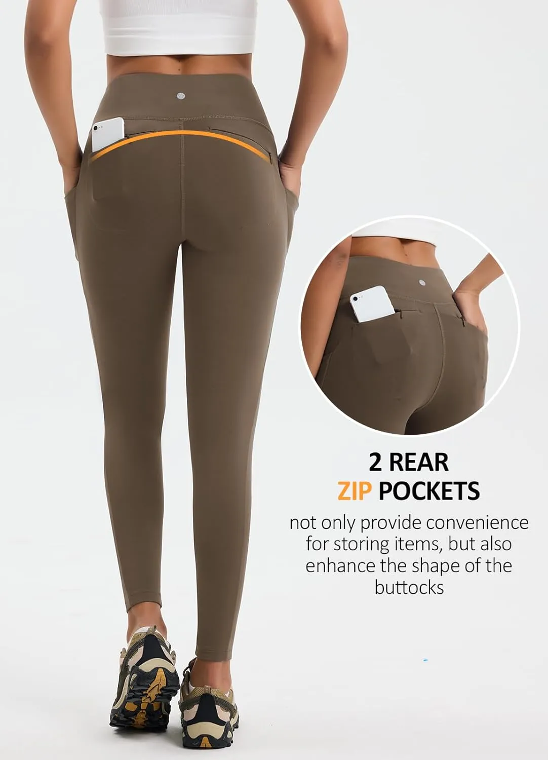 Women's 27” Fleece Lined Snow Leggings Thermal Lining Water Resistant Pants Warm Pocket Winter Tights