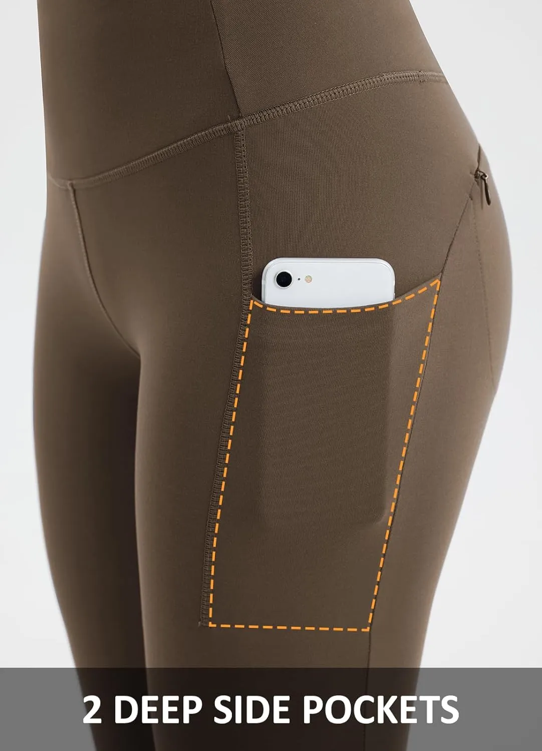 Women's 27” Fleece Lined Snow Leggings Thermal Lining Water Resistant Pants Warm Pocket Winter Tights