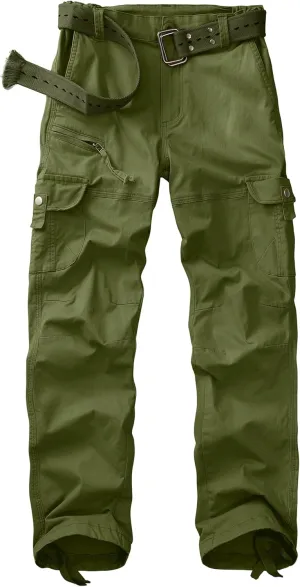 Women's Cargo Pants Casual Y2K Streetwear Cotton Summer Travel Work Hiking Pants with 7 Pockets Combat Tactical