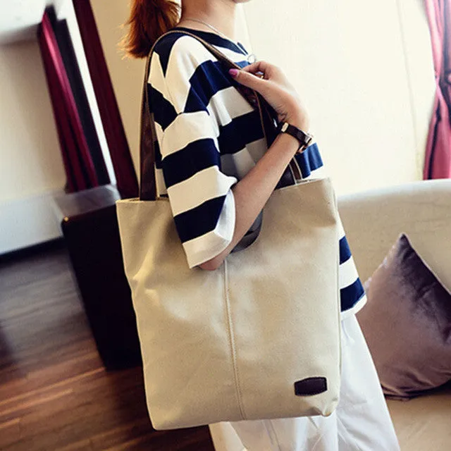 Women's high quality canvas shoulder handbags