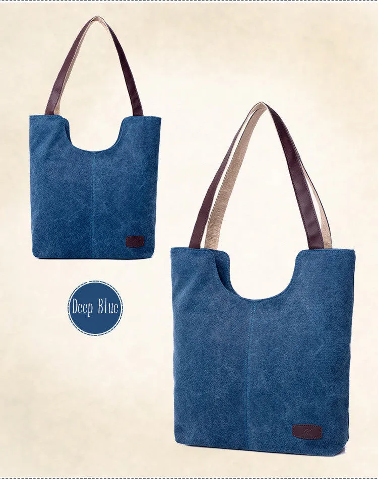 Women's high quality canvas shoulder handbags