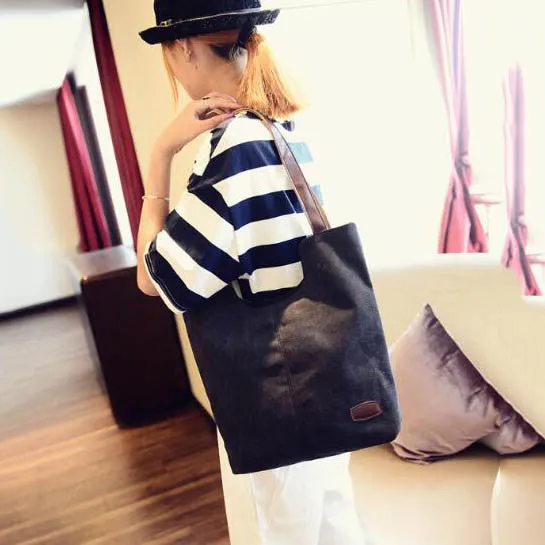 Women's high quality canvas shoulder handbags