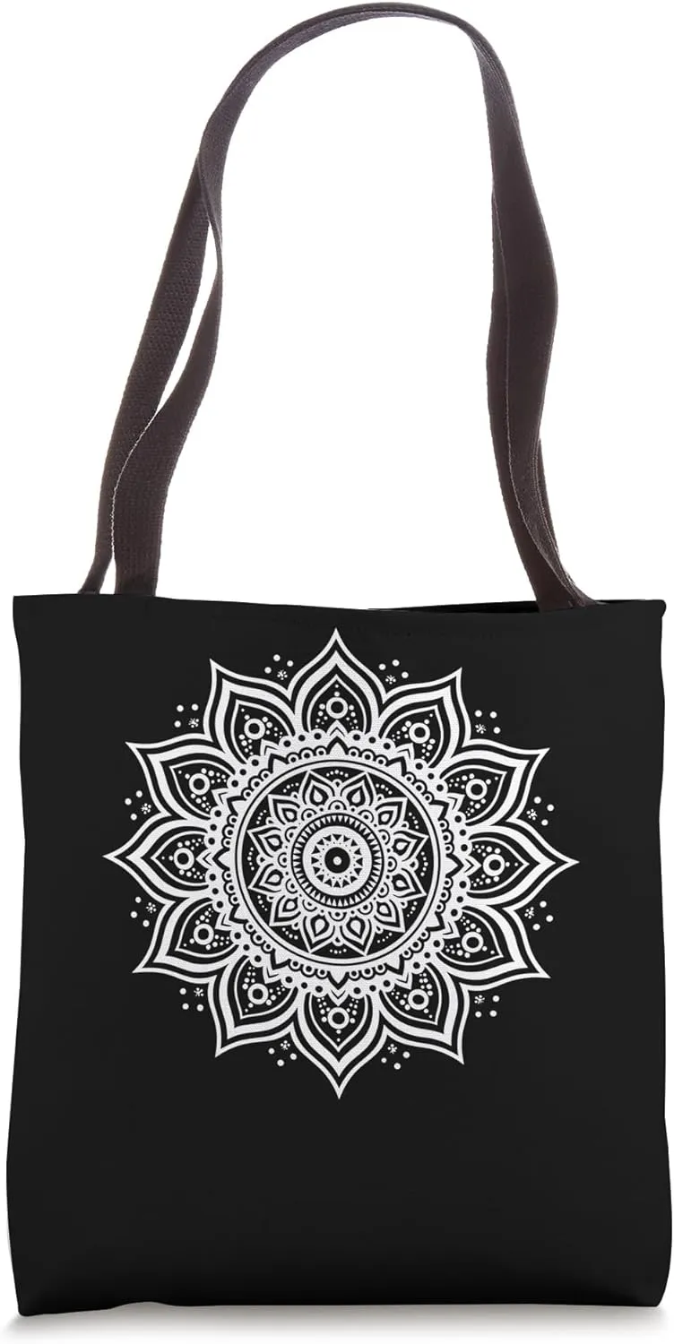 Womens Mandala Vintage Spiritual Zen Casual Vacation Graphic Tote Bag