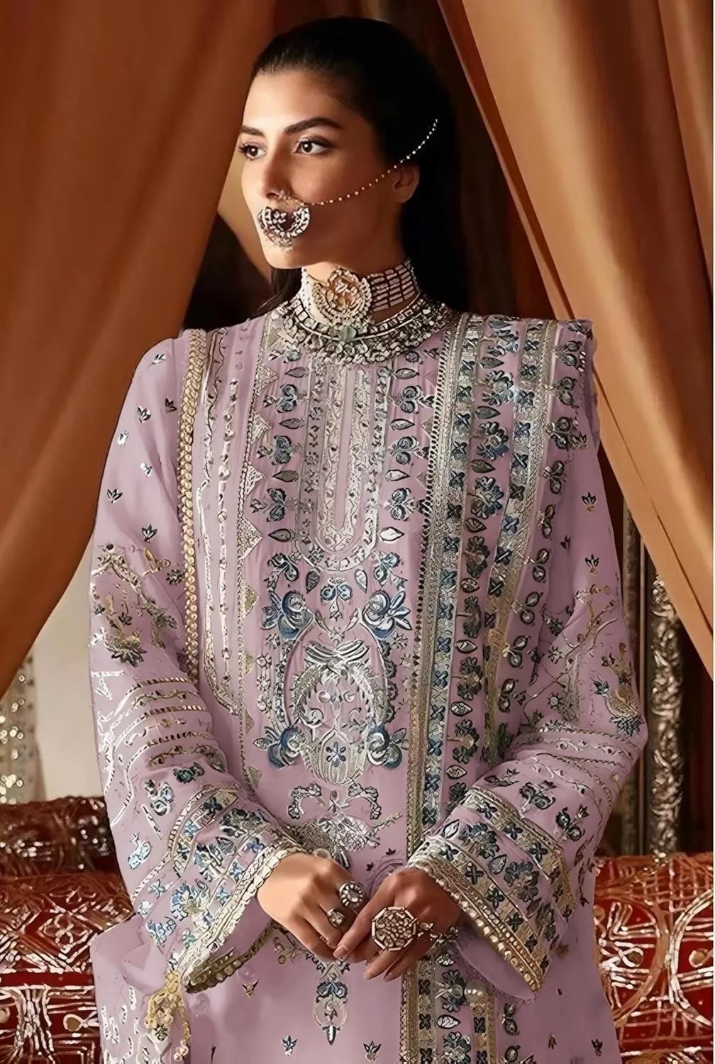 women's ready to wear embroidered plus size eid festival pakistani salwar kameez suit for women (1149)