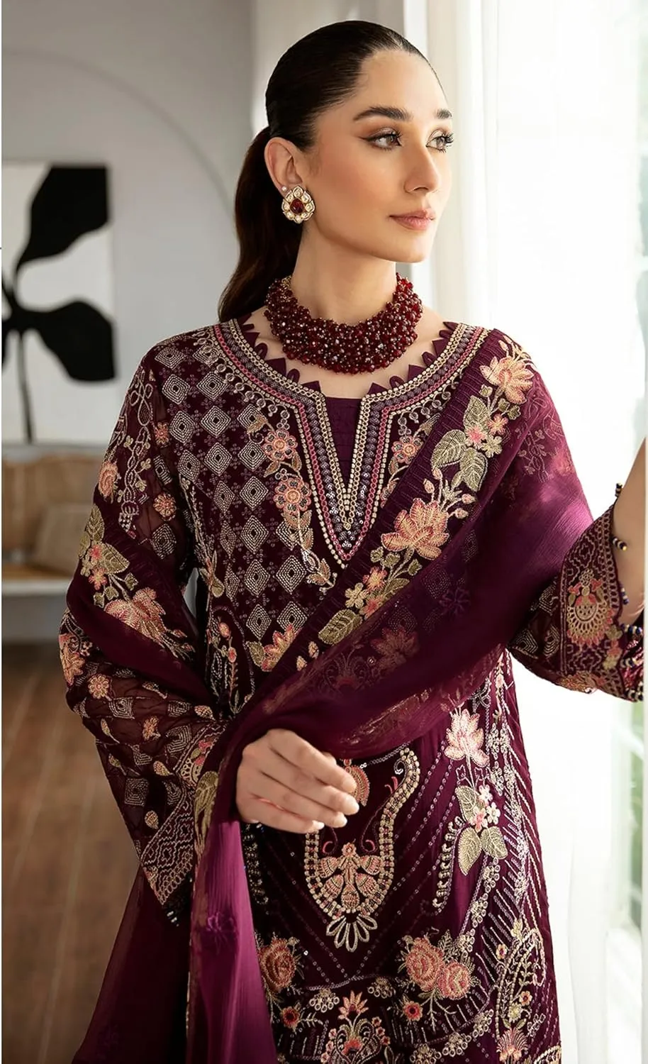 women's ready to wear embroidered plus size eid festival pakistani salwar kameez suit for women (k162)