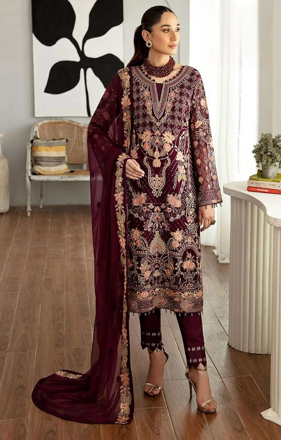 women's ready to wear embroidered plus size eid festival pakistani salwar kameez suit for women (k162)