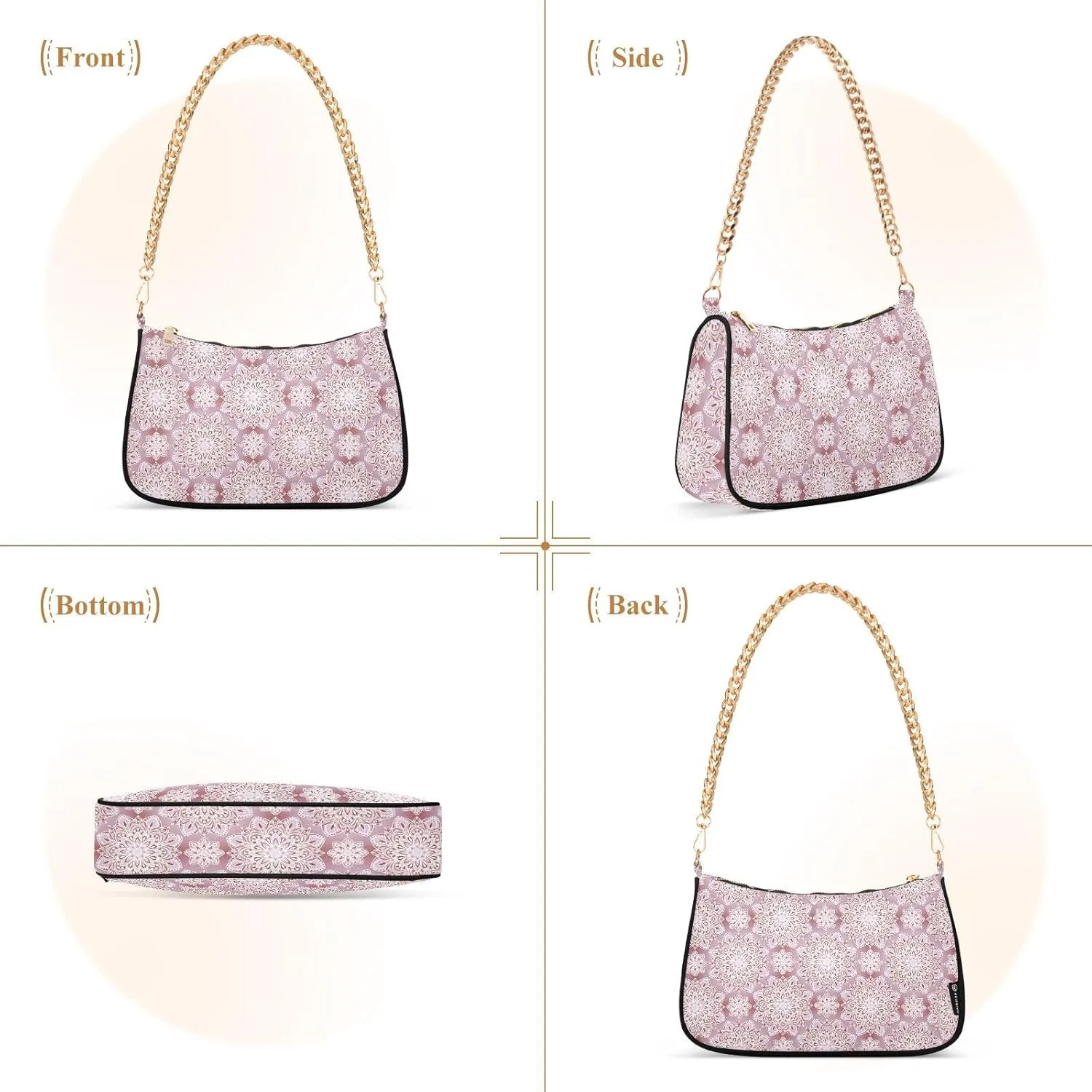 Women's Shoulder Handbags Chain Shoulder Brace for Women Bag Bohemian Print Ladies Vacation Handbags Tote Purse,Multi1