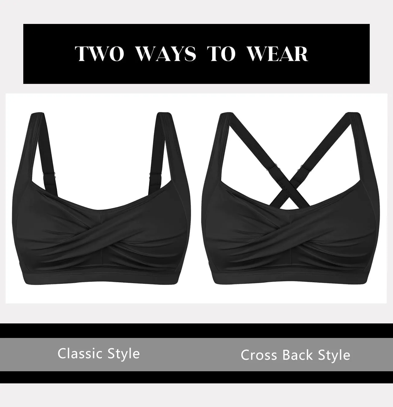 Women's Twist Front Full Coverage Swimsuit V Neck Padded High Waisted Ruched Bikini Set Two Piece Bathing Suit