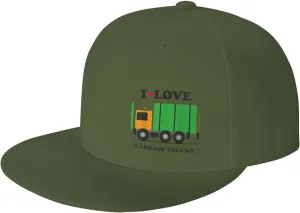 WURTON I Love Garbage Trucks Print Four Seasons Baseball Cap Adjustable Stylish Hip Hop Hat Outdoor Sports Cap Sunhat