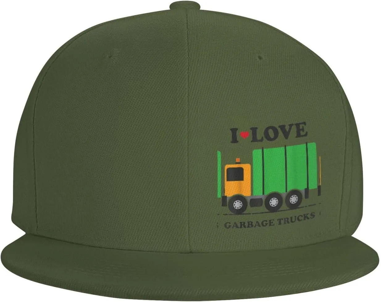 WURTON I Love Garbage Trucks Print Four Seasons Baseball Cap Adjustable Stylish Hip Hop Hat Outdoor Sports Cap Sunhat