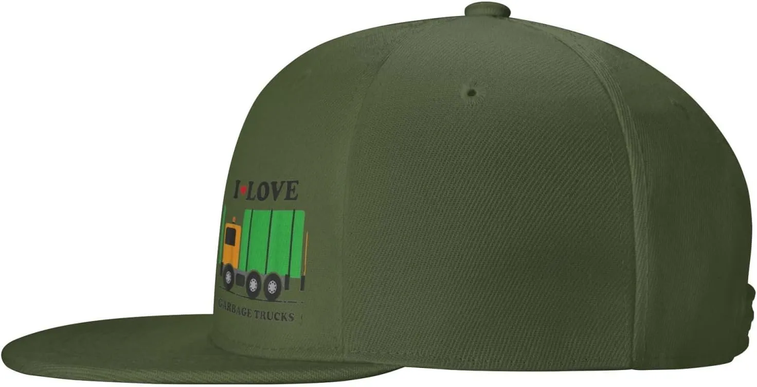 WURTON I Love Garbage Trucks Print Four Seasons Baseball Cap Adjustable Stylish Hip Hop Hat Outdoor Sports Cap Sunhat