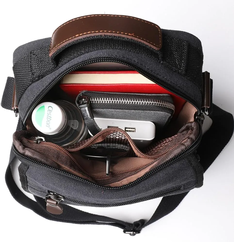 XINCADA Mens Bag Messenger Bag Canvas Shoulder Bags Travel Bag Man Purse Crossbody Bags for Work Business
