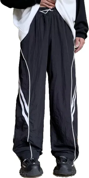 Y2k Wide Leg Sweatpants Baggy Pants Men Track Pants Vintage Parachute Pants Hip Hop Oversized Streetwear