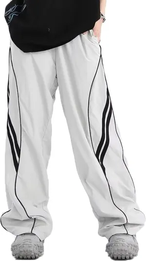 Y2k Wide Leg Sweatpants Baggy Pants Men Track Pants Vintage Parachute Pants Hip Hop Oversized Streetwear